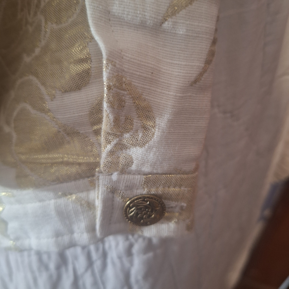 Laura Ashley Metallic Gold Floral Jean Jacket - Picture 4 of 10